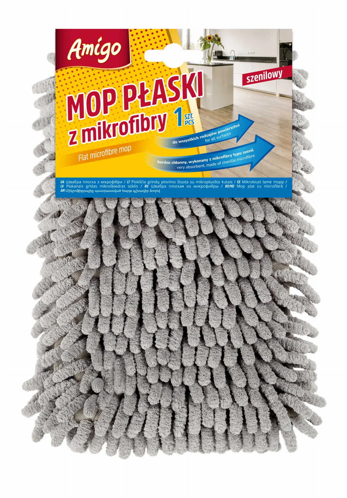 Zdjęcie produktu Mop chenillowy zapas Amigo wkład chłonny mikrofibra frędzle 1 szt.