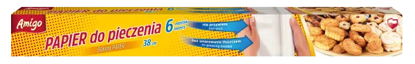 Zdjęcie produktu Papier do pieczenia szeroki Amigo rolka non-stick 38cm 6m