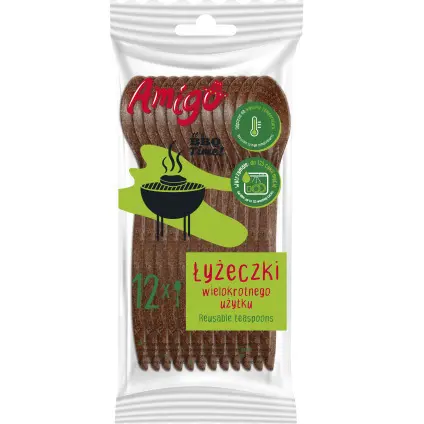 Zdjęcie produktu Łyżeczki wielokrotnego użytku Amigo WPC grill party brązowe 12szt.