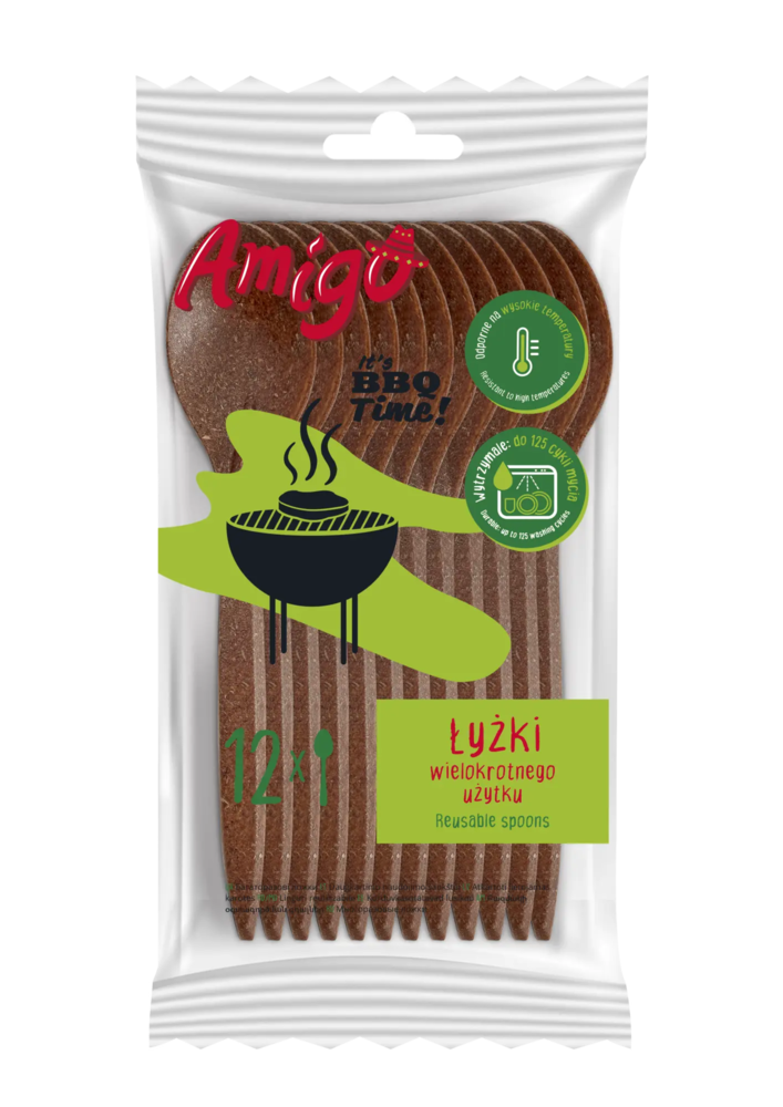 Zdjęcie produktu Łyżki wielokrotnego użytku Amigo WPC grill party brązowe 12szt.
