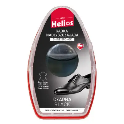 Zdjęcie produktu Gąbka nabłyszczająca do butów Helios czarna połysk 6ml