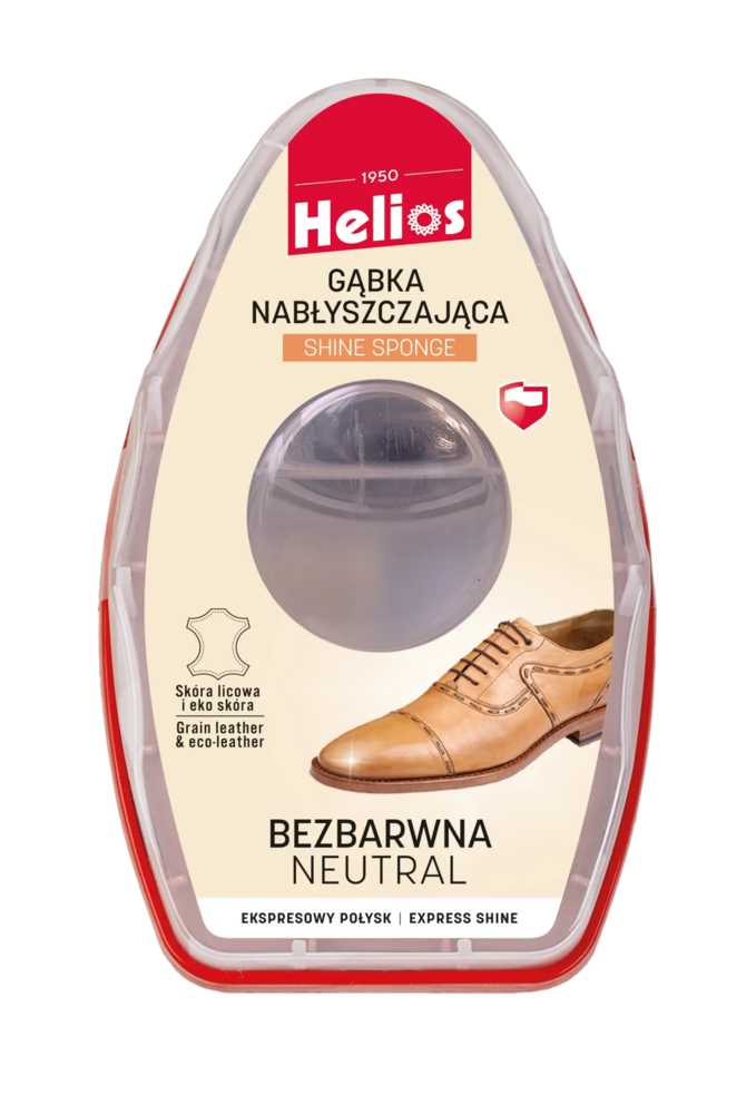 Zdjęcie produktu Gąbka nabłyszczająca Helios bezbarwna ekspresowy połysk do butów 1szt.