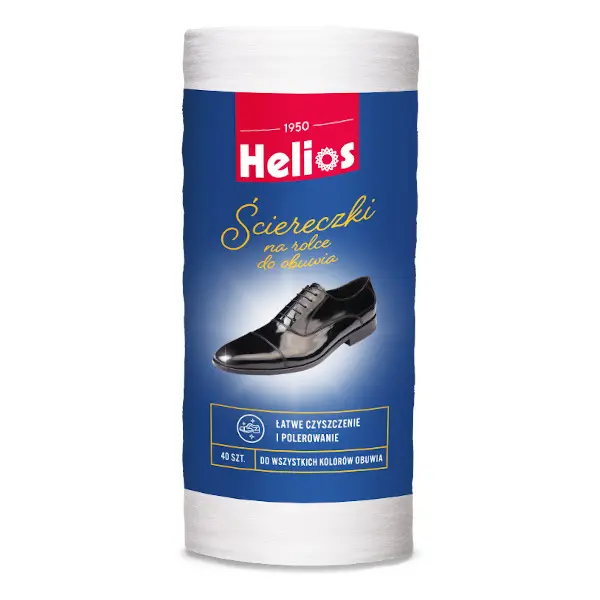 Zdjęcie produktu Ściereczki do obuwia Helios na rolce do czyszczenia polerowania buty 40 szt.