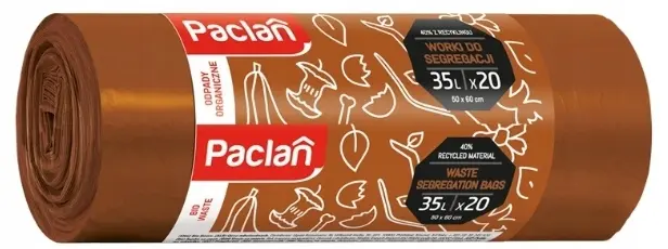 Zdjęcie produktu Worki na odpady bio Paclan segregacja mocne brązowe 35L 20szt.