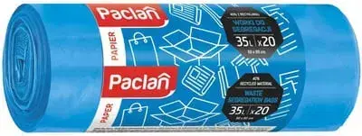 Zdjęcie produktu Worki na śmieci papier Paclan segregacja mocne niebieskie 35L 20szt.