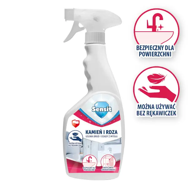 Zdjęcie produktu Spray do usuwania kamienia i rdzy Sensit czyste łazienki połysk 500ml