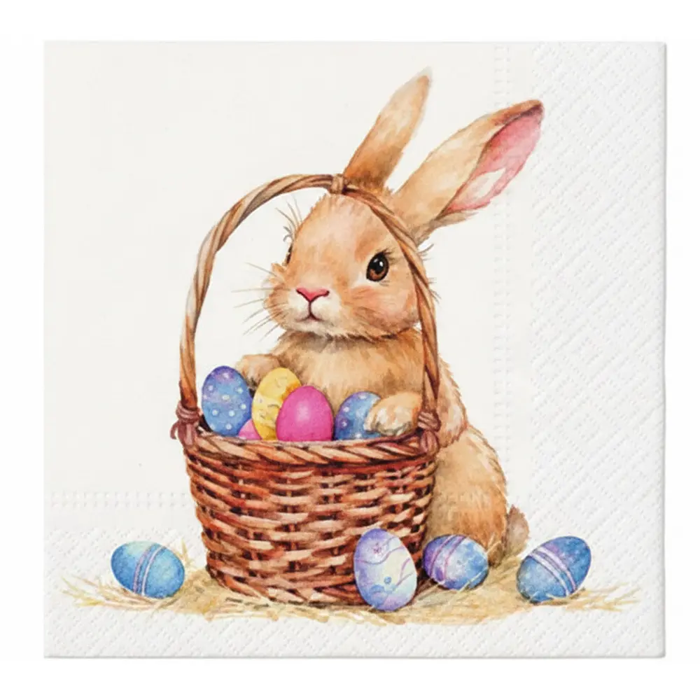 Zdjęcie produktu Serwetki Papierowe Wielkanocne na Stół i Decoupage Eko 33x33 cm 20szt. SUBTLE BUNNY