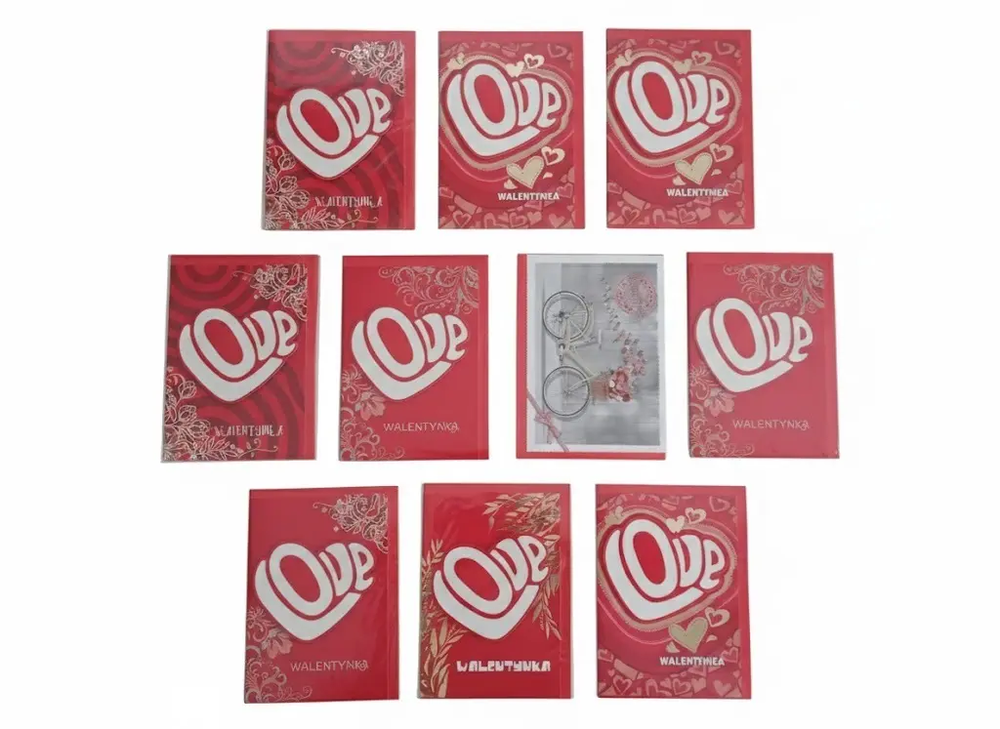 Zdjęcie produktu Kartki Walentynkowe zestaw Kocham Cię Love Delta Graphix WB1V 10szt.