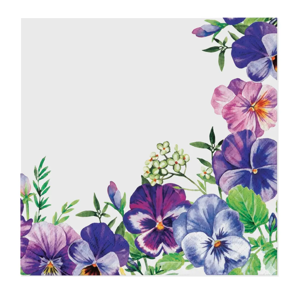 Zdjęcie produktu Serwetki Papierowe na Stół i Decoupage Eko 33x33 cm 20szt. VIOLET PANSIES