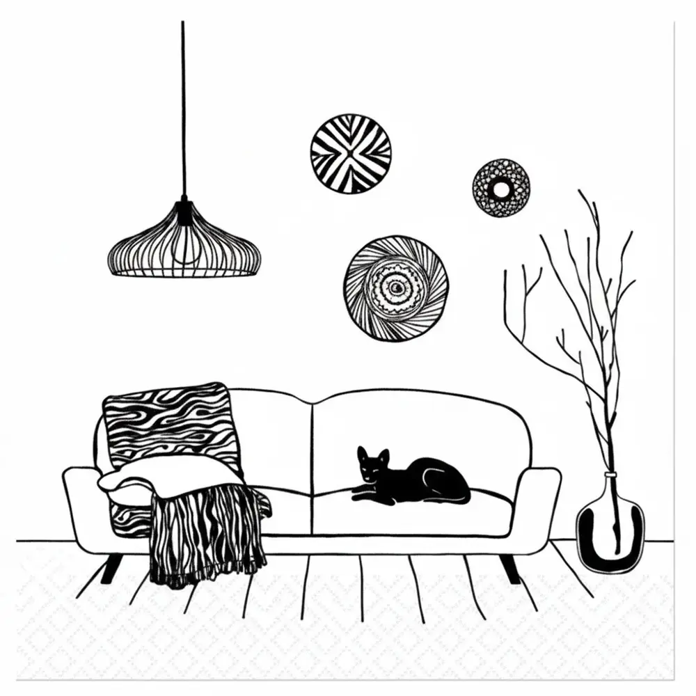 Zdjęcie produktu Serwetki Papierowe na Stół i Decoupage Eko 33x33 cm 20szt. MORNING WITH CAT