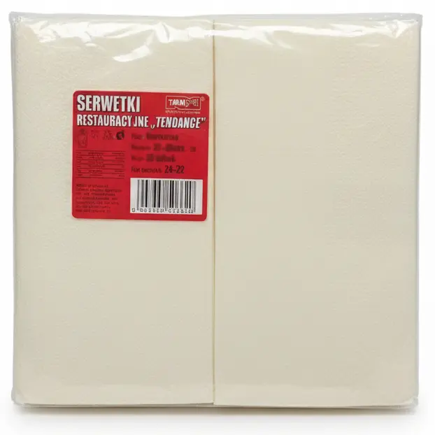 Zdjęcie produktu Serwetki Ozdobne Tendance kremowe grube na Chrzest Komunię Wesele 38x38cm 50szt.