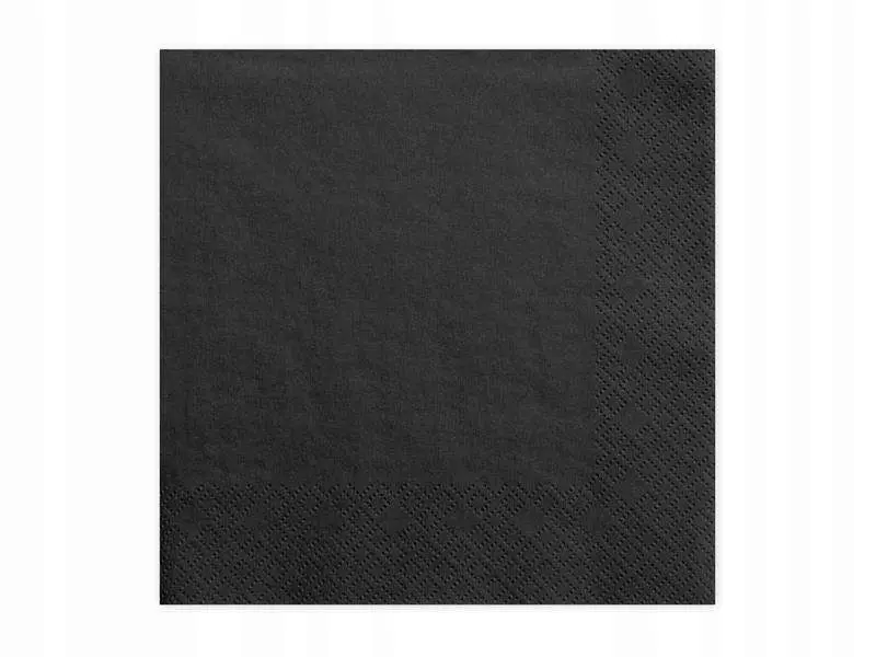 Zdjęcie produktu Serwetki papierowe PAW czarne 3-warstwowe chłonne dekoracyjne 33x33cm 20 szt.