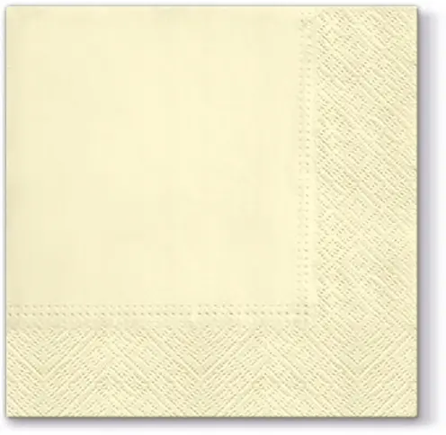Zdjęcie produktu Serwetki papierowe PAW kremowy 3-warstwowe chłonne dekoracyjne 33x33cm 20 szt.