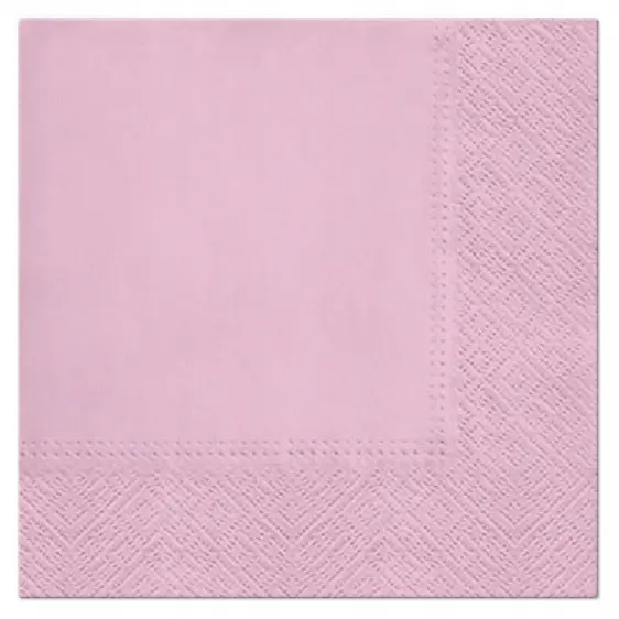 Zdjęcie produktu Serwetki papierowe PAW jasny róż rosa 3-warstwowe chłonne dekoracyjne 33x33cm 20 szt.