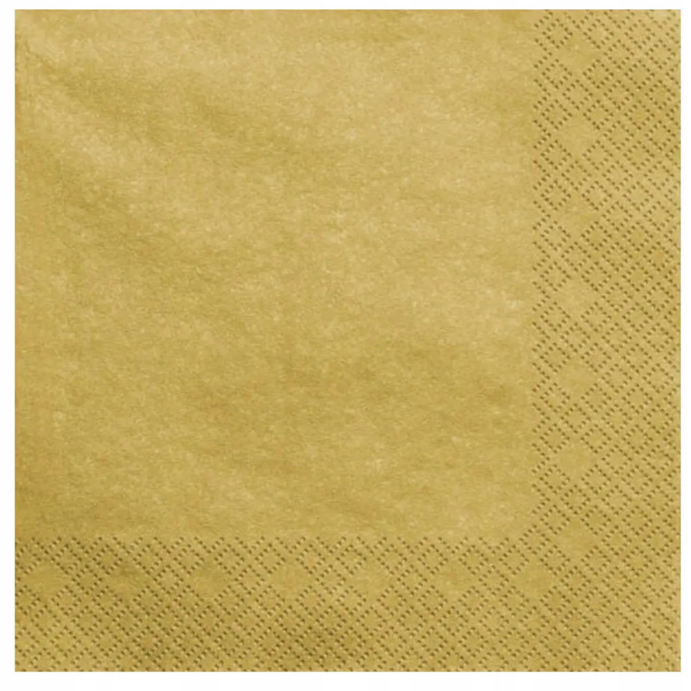 Zdjęcie produktu Serwetki papierowe PAW złote 3-warstwowe chłonne dekoracyjne 33x33cm 20 szt.
