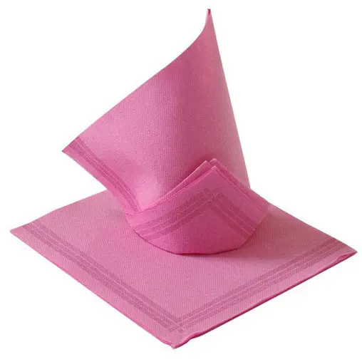Zdjęcie produktu Serwetki Papierowe z bibuły FSC Tendance ciemny róż z paskami grube chłonne 38x38cm 50szt.