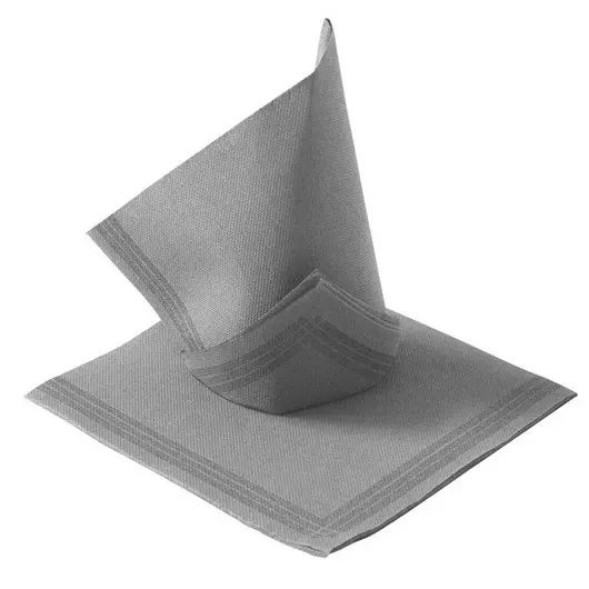 Zdjęcie produktu Serwetki Papierowe z bibuły FSC Tendance szare z paskami chłonne 38x38cm 50szt.