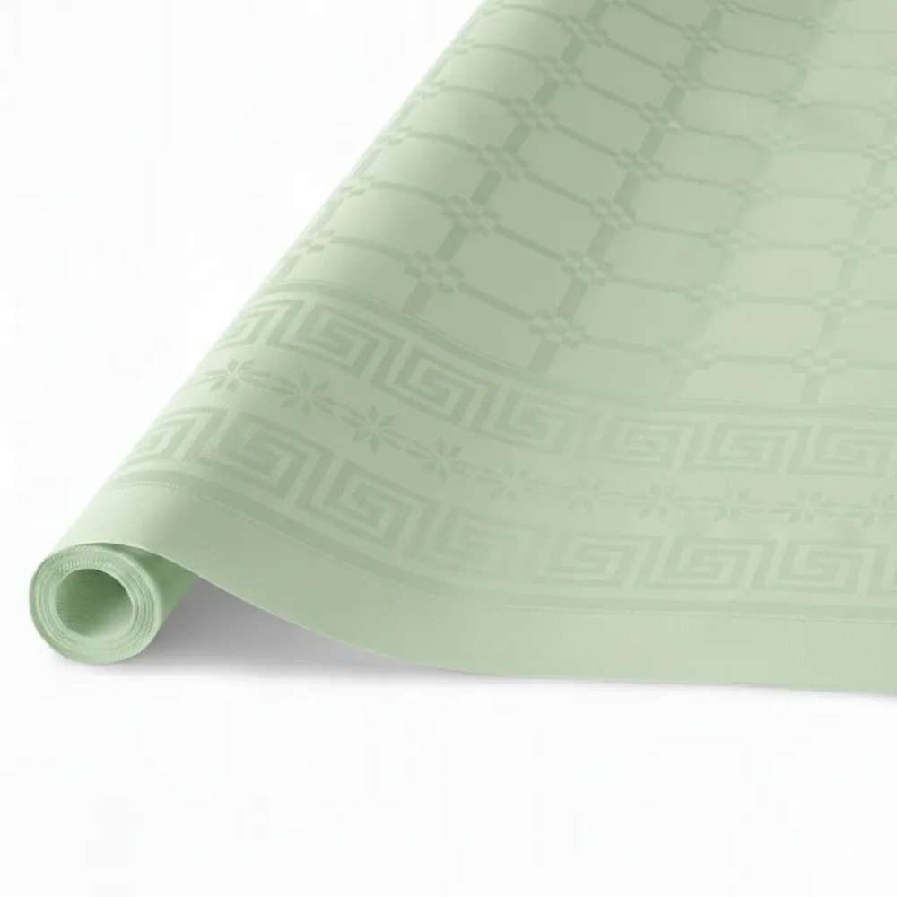 Zdjęcie produktu Obrus papierowy jasnozielony jednorazowy w rolce dekoracyjny przyjęcie 118cmx6m