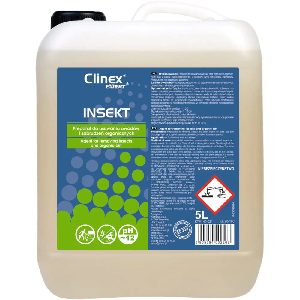 Zdjęcie produktu Preparat do usuwania owadów Clinex Expert+ Insekt szyb karoserii płyn 5l