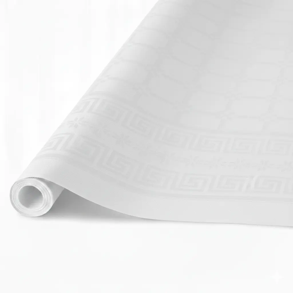 Zdjęcie produktu Obrus papierowy biały jednorazowy w rolce dekoracyjny przyjęcie 118cmx8m