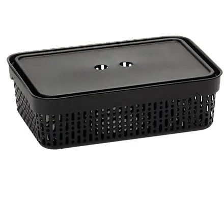 Zdjęcie produktu Koszyk z pokrywką Morsetta czarny organizer do przechowywania [M] 29,5x20,5x9cm