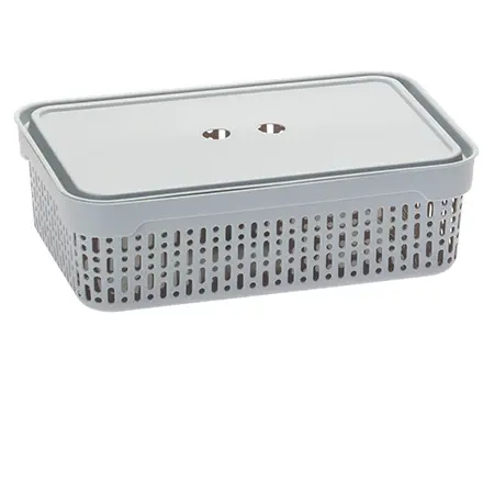 Zdjęcie produktu Koszyk z pokrywką Morsetta szary organizer do przechowywania [M] 29,5x20,5x9cm