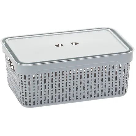 Zdjęcie produktu Koszyk z pokrywką Morsetta szary organizer do przechowywania [L] 29,5x20,5x12cm