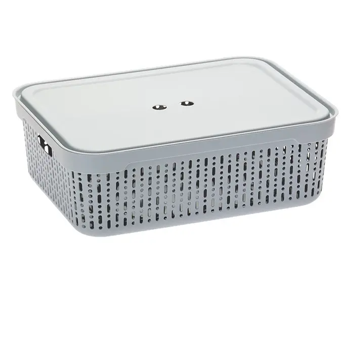 Zdjęcie produktu Koszyk z pokrywką Morsetta szary organizer do przechowywania [XL] 39,5x30,5x13cm