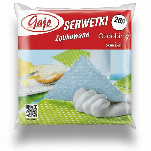Zdjęcie produktu Serwetki papierowe błękitne celuloza gastronomiczne 15x15cm 200szt.