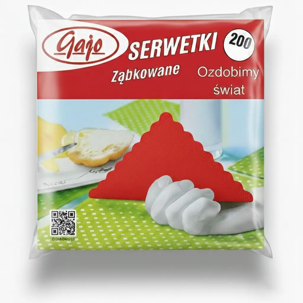 Zdjęcie produktu Serwetki papierowe czerwone celuloza gastronomiczne 15x15cm 200szt.