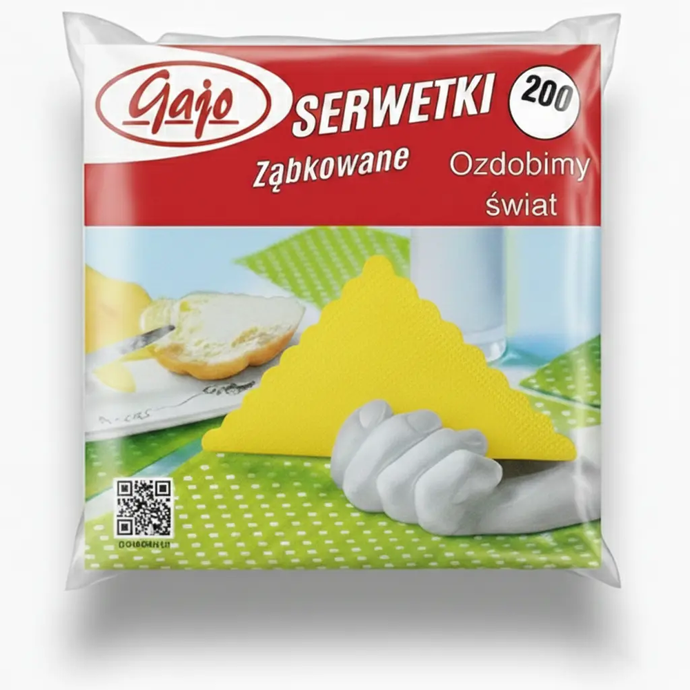 Zdjęcie produktu Serwetki papierowe cytrynowe celuloza gastronomiczne 15x15cm 200szt.