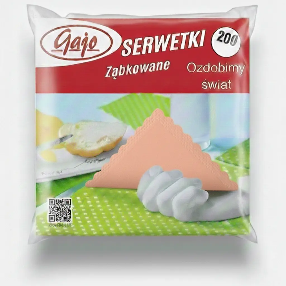 Zdjęcie produktu Serwetki papierowe łososiowe celuloza gastronomiczne 15x15cm 200szt.