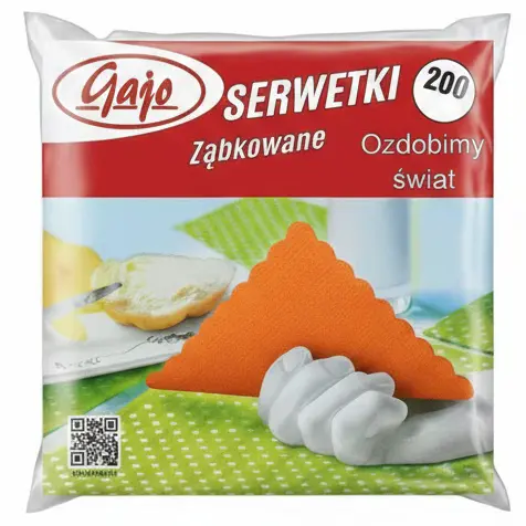 Zdjęcie produktu Serwetki papierowe pomarańczowe celuloza gastronomiczne 15x15cm 200szt.