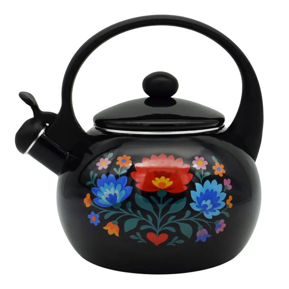Zdjęcie produktu Czajnik emaliowany 2,2L Meyerhoff Folk czarny na indukcję gaz retro
