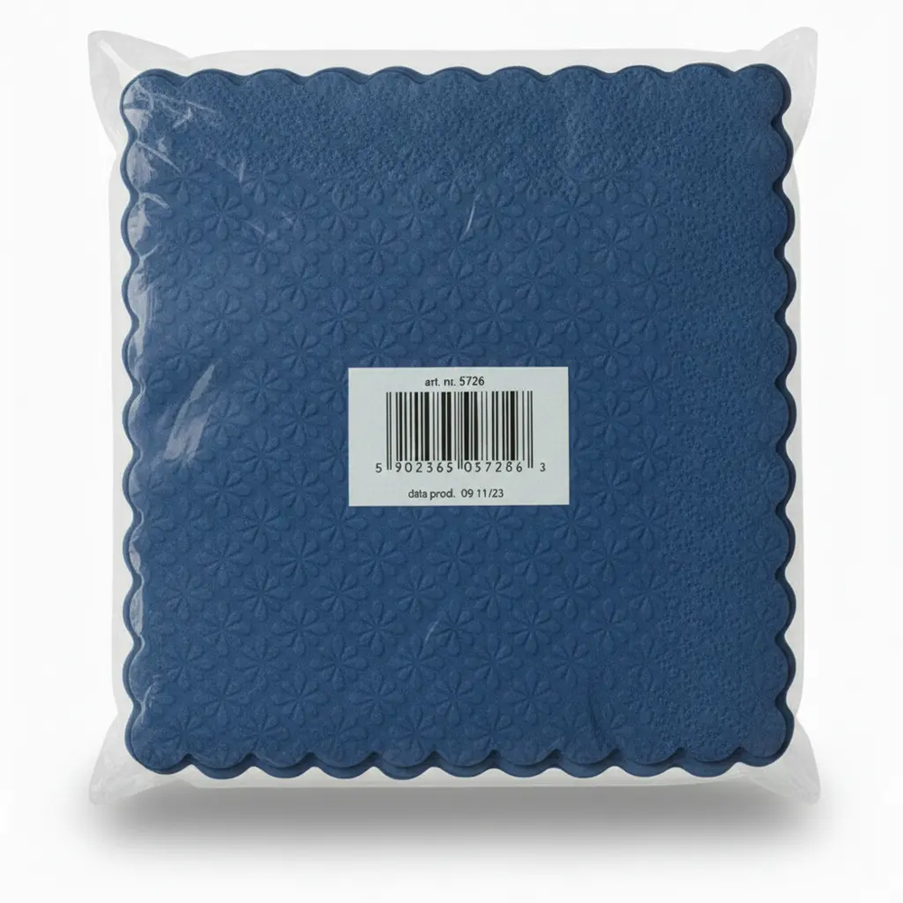 Zdjęcie produktu Serwetki gastronomiczne ząbkowane granatowe 17x17 cm catering eventy 400 szt.