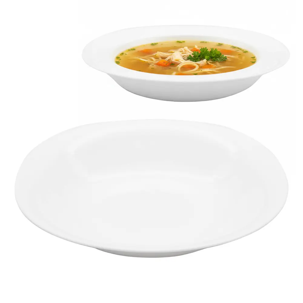 Zdjęcie produktu Talerz głęboki obiadowy 22cm biały opal kwadratowy do zupy