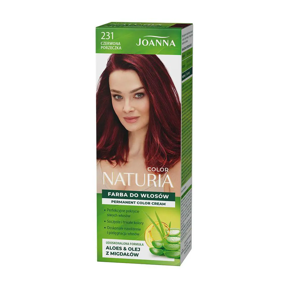 Zdjęcie produktu Joanna Naturia Color 231 Czerwona Porzeczka Trwała Farba do Włosów z Aloesem