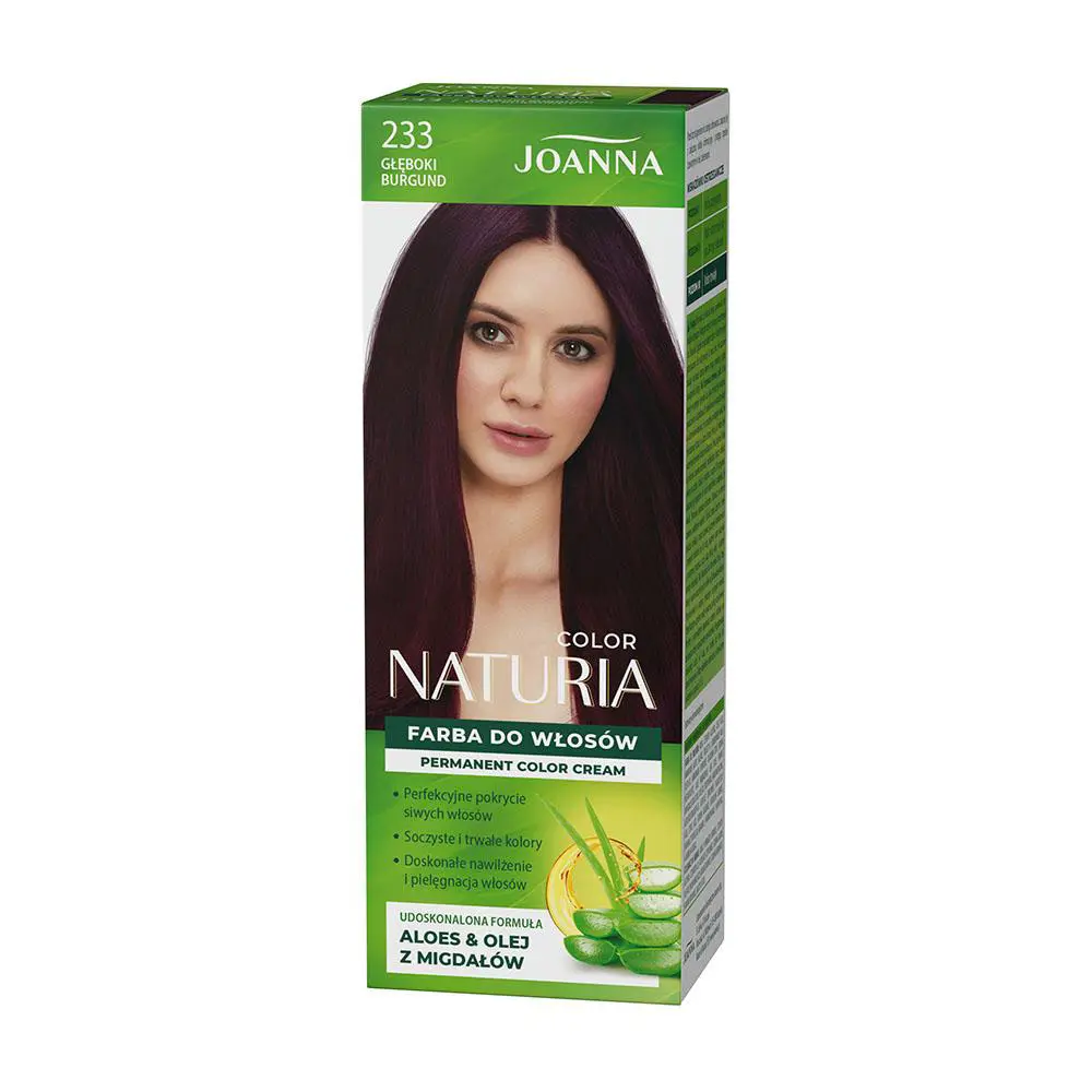 Zdjęcie produktu Joanna Naturia Color Farba 233 Głęboki Burgund Trwała Olej Migdałowy Aloes