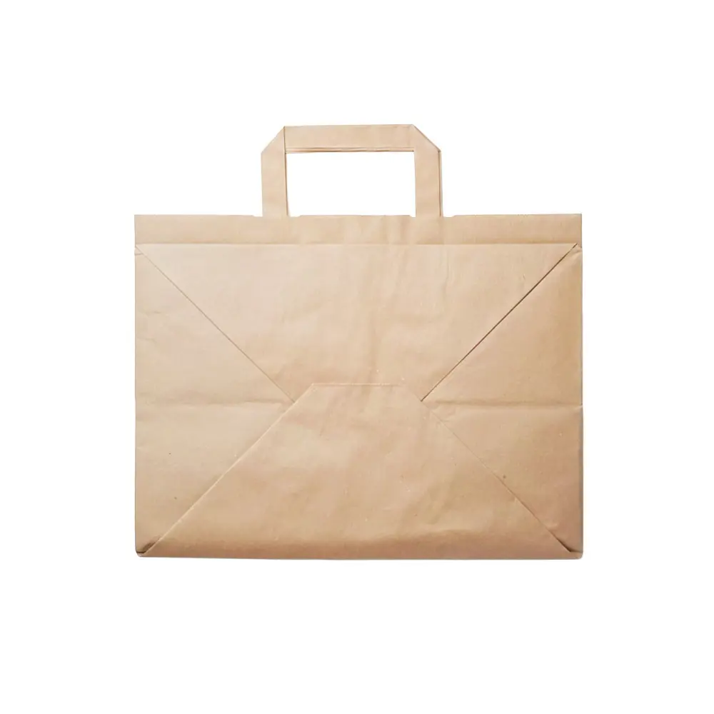 Zdjęcie produktu Torba papierowa cateringowa szara 32x22x25 cm szerokie dno eko mocna uchwyt