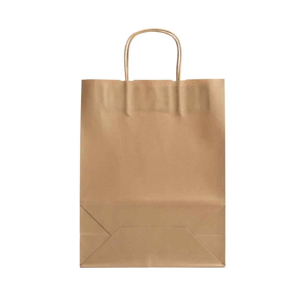 Zdjęcie produktu Torba Papierowa Szara Uchwyt Skręcany 25x11x32 cm Catering Eko Mocna