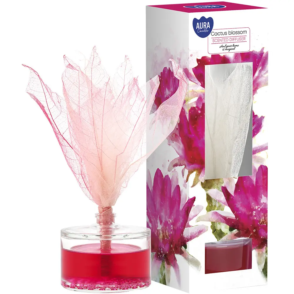 Zdjęcie produktu Dyfuzor zapachowy z liściem zapach kwiat kaktusa odświeżacz powietrza dz50l-361 50ml