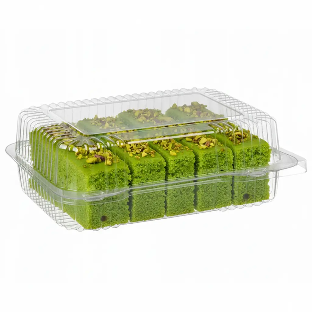 Zdjęcie produktu Pojemnik na Ciasto prostokątny cukierniczy zamykany PET 236x165x70mm ALI40C 50szt.