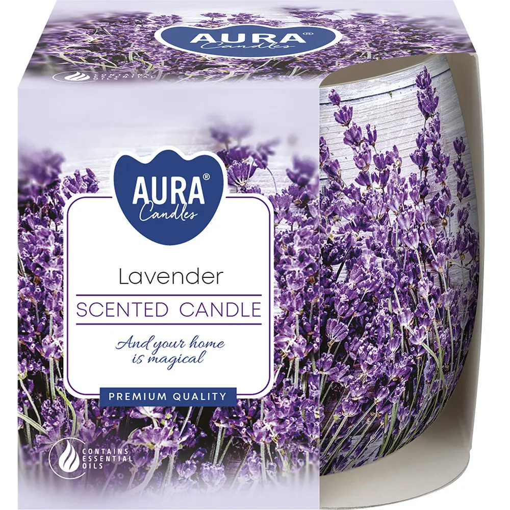 Zdjęcie produktu Świeca zapachowa w szkle lawenda czas palenia 20h kwiatowa relaks SN71s-09