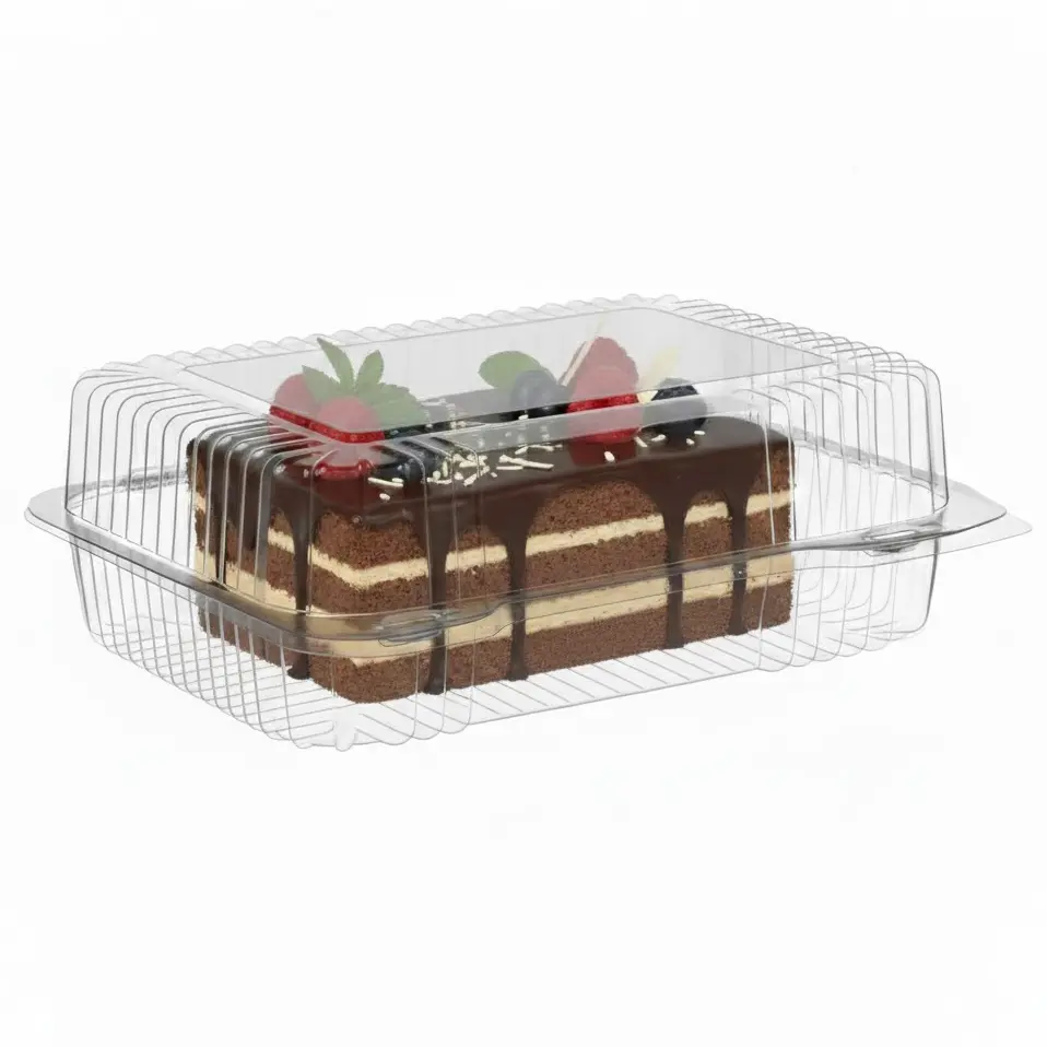 Zdjęcie produktu Pojemnik na Ciasto prostokątny cukierniczy zamykany PET 236x165x90mm ALI41C K41S 50szt. 