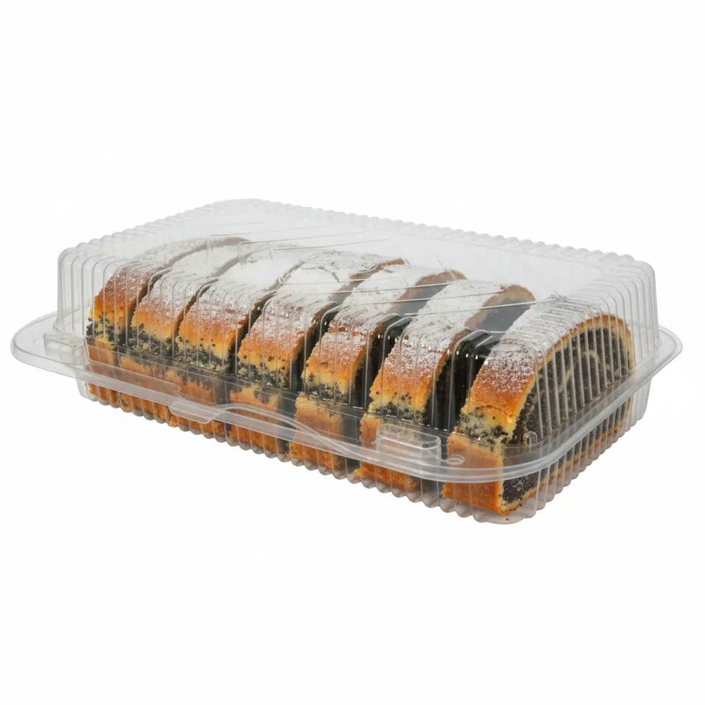 Zdjęcie produktu Pojemnik na Ciasto prostokątny cukierniczy zamykany PET 228x145x64mm ALI31C 50szt. 