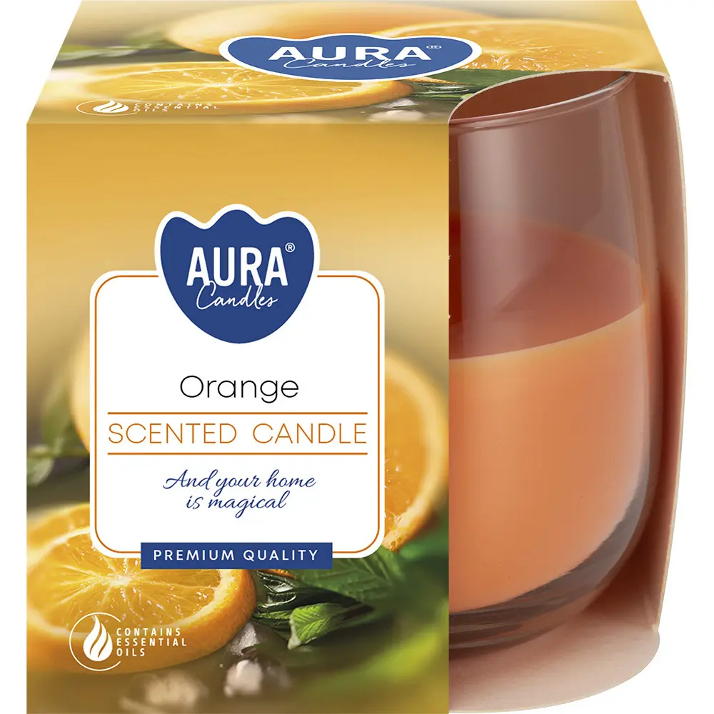 Zdjęcie produktu Świeca zapachowa w szkle pomarańcza czas palenia 24h sn71-63