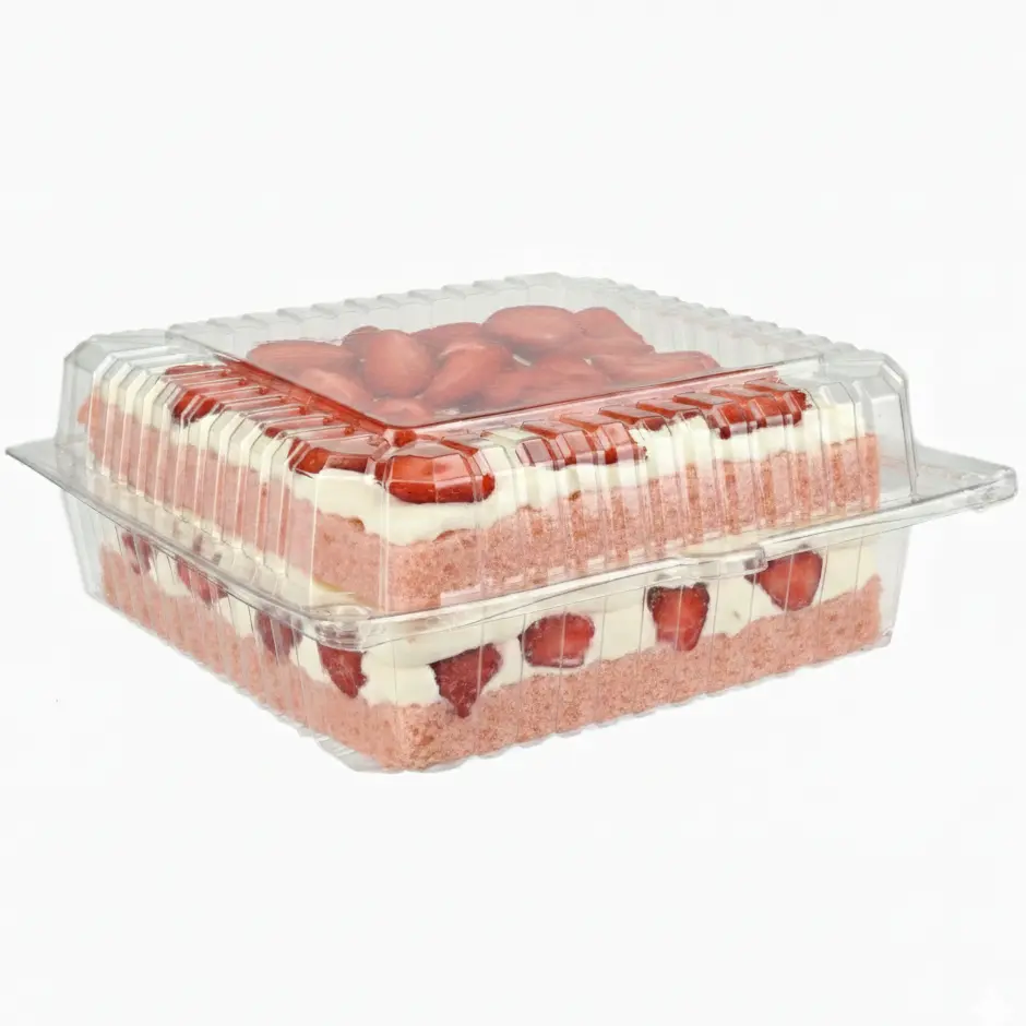 Zdjęcie produktu Pojemnik na Ciasto prostokątny cukierniczy zamykany PET 228x230x94mm 2070PETC 50szt. 