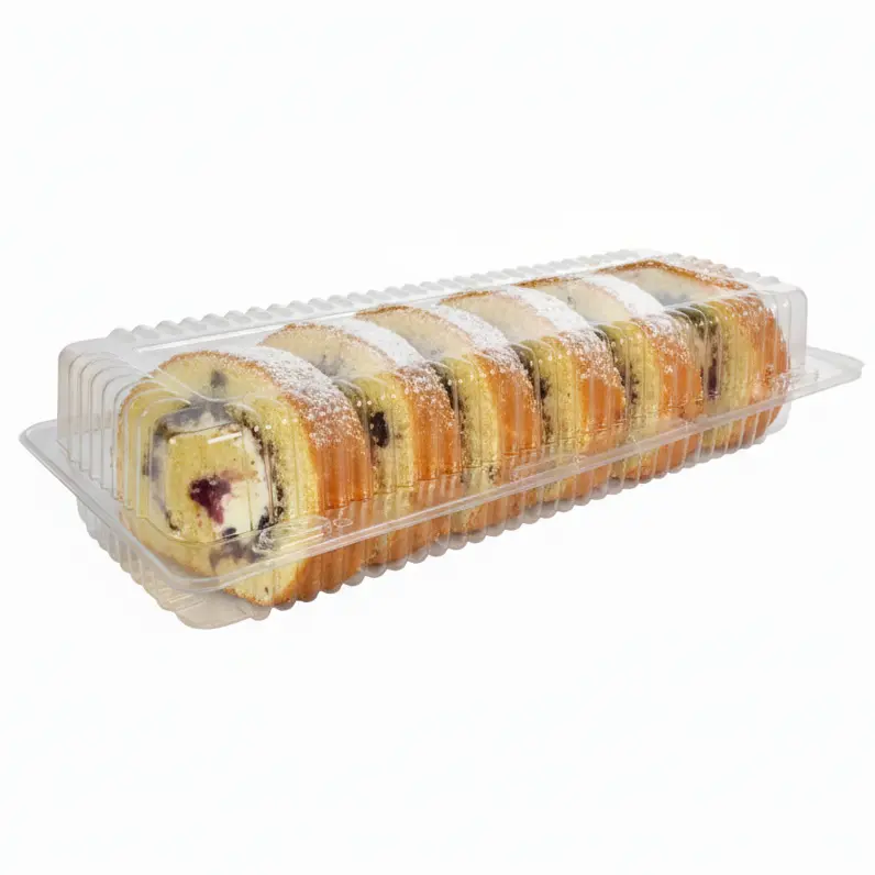 Zdjęcie produktu Pojemnik na Ciasto prostokątny cukierniczy zamykany PET 300x130x60mm K65 50szt. 
