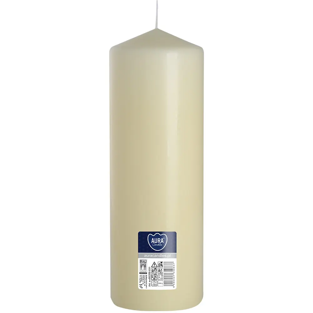 Zdjęcie produktu Świeca bezzapachowa walec duża dekoracyjna ecru 160h 25 cm sw80/250-011