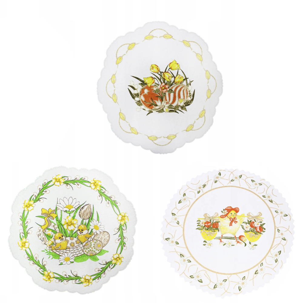 Zdjęcie produktu Zestaw Serwet na Wielkanoc okrągłe śr.18cm mix wzór 6szt.